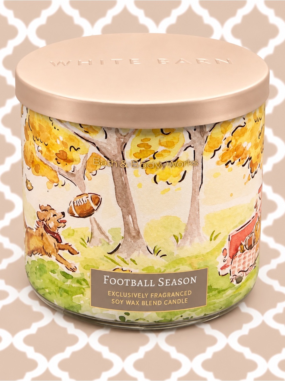 Bath & Body Works Football Season 3-Wick Candle 14.5 oz New